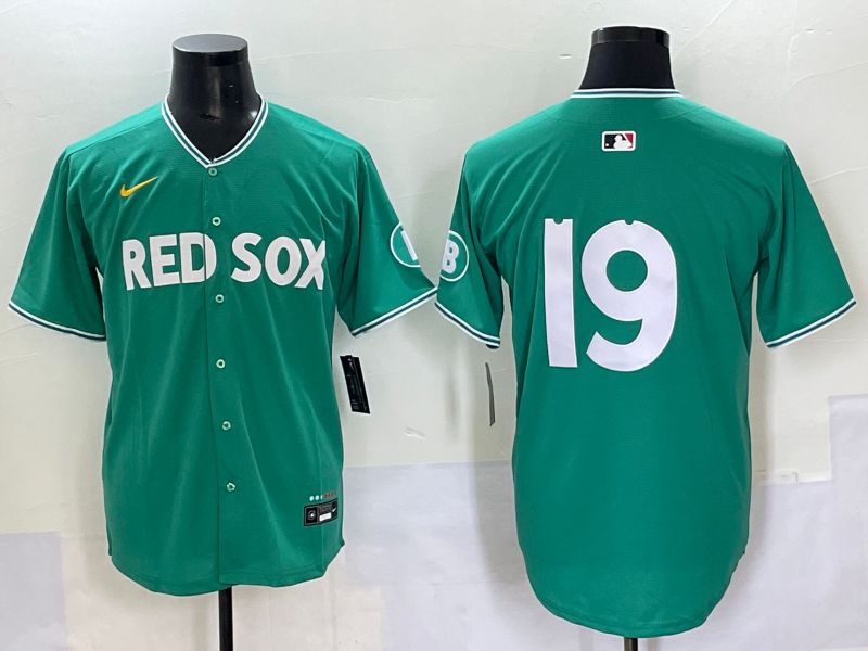 Men 2025 Boston Red Sox #19 No Name Dark Green Joint Name Nike MLB Jersey style 1